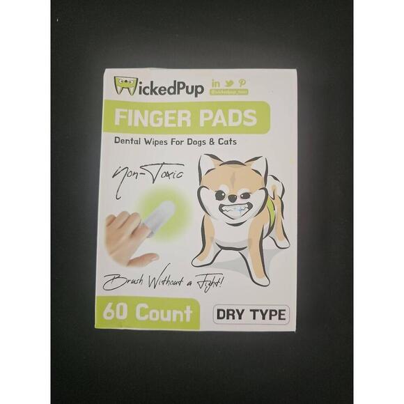 NWT WickedPup 60 Count Non-Toxic Dry Dental Wipes For Pets - Picture 1 of 4